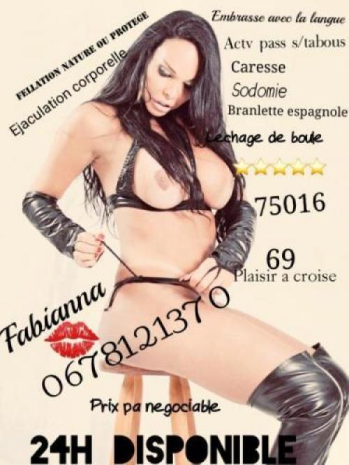 ⭐️⭐️⭐️⭐️⭐️Fabianna sublime trans disponible PARIS 75016